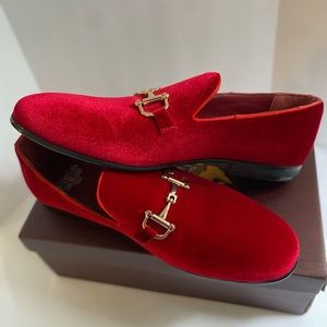 Red Men Loafers Modern dress shoes